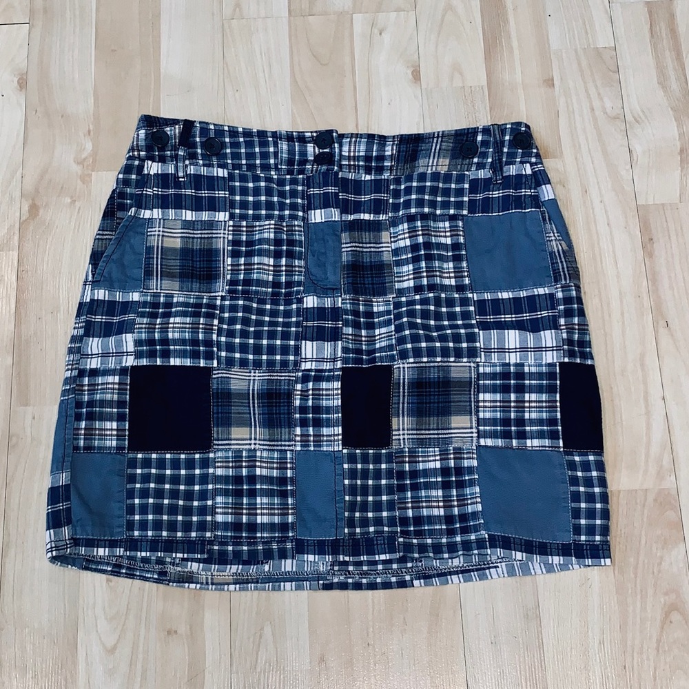 Ann Taylor LOFT Plaid Madras Patchwork Skirt 6P